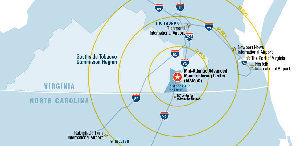 Mid Atlantic Advanced Manufacturing Center certified megasite in Virginia