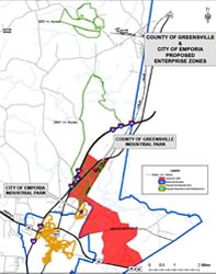 Joint Enterprise Zone Map Greensville County and Emporia City