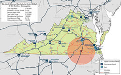 Mid-Atlantic Advanced Manufacturing Center (MAMaC) 60-Mi. Workforce Map